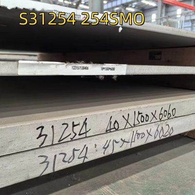 ASTM A240 SS 254SMO S31254 Δυνατότητα 6 mm x 4' x 8 Πλάκα από ανοξείδωτο χάλυβα DIN 1.4547 F44 40*1500*6000MM