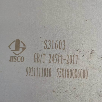 55 mm πάχος από ανοξείδωτο χάλυβα 316L Πλάκα 2000*6000mm Din1.4404 s31603 12mm πάχος Πλάκα SS βαθμός 316