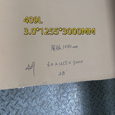 ASTM A240 Grade 409L 1.4512 3,0-12mm Ζεστή έλαση SUS409 Πλάκα από ανοξείδωτο χάλυβα NO 1 Τελική