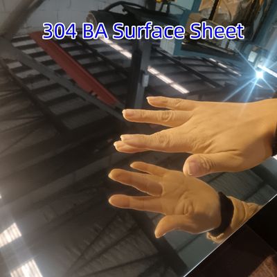 304 BA  Επιφάνεια καθρέφτη DIN1.4301 Μεταλλικό φύλλο από ανοξείδωτο χάλυβα 0.6mm 1220*2440mm