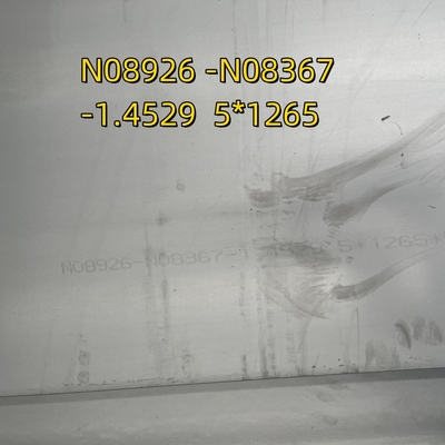 N08926 N08367 DIN1.4529 Πλάκα από ανοξείδωτο χάλυβα 5*1265*6000mm NO.1 AL-6XN Μη συσσωματωμένο κράμα 25-6Mo