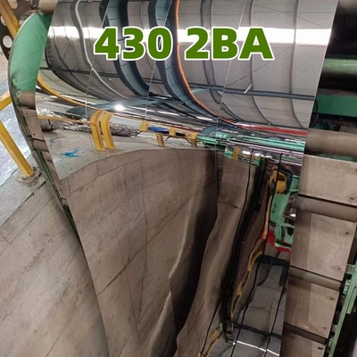 SUS430 2BA Ψυχρής έλασης ανοξείδωτο φύλλο χάλυβα 8K επιφάνεια καθρέφτη με PVC φιλμ 1.2*1250*2500mm
