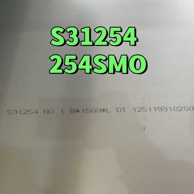 254SMO S31254 Υπερ-αυστενίτικο φύλλο από ανοξείδωτο χάλυβα 1.4547 6 κράμα μολυβδενίου για εξοπλισμό αφαλάτωσης θαλασσινού νερού