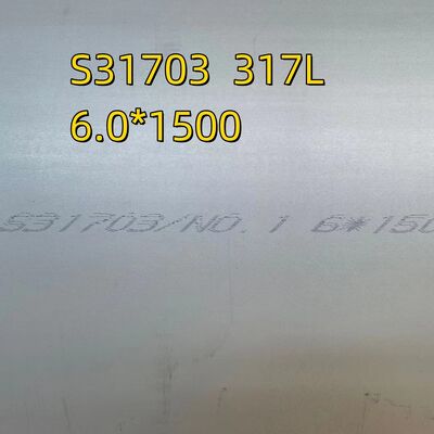 Πλάκα από ανοξείδωτο χάλυβα SS317L 1.4438 X2CrNiMo18-16-4 4*1500*6000mm Θερμής έλασης 317L